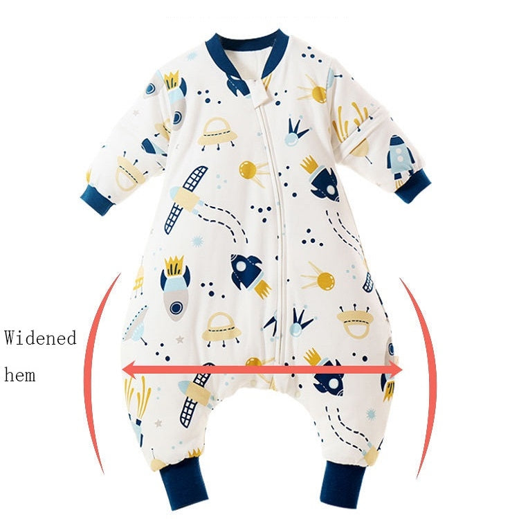 Baby Combed Cotton Cartoon Sleeping Bag With Detachable Sleeves Sweet Pineapple (Thickened), Size: 80