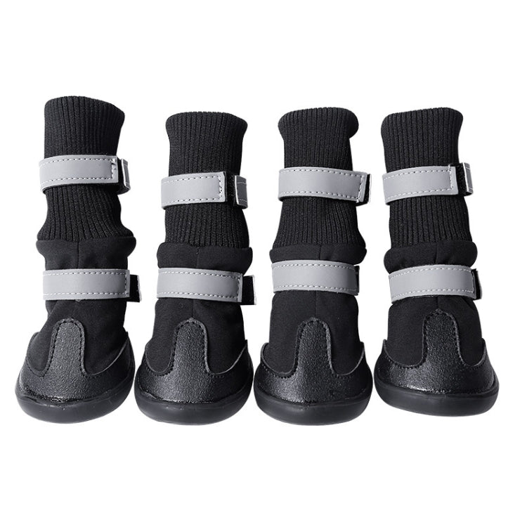 Pet Long-Tube Shoes Medium & Large Dogs Outdoor Wear-Resistant Snow Boots, Size: M