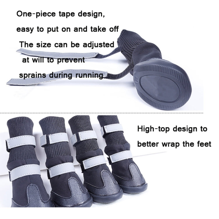 Pet Long-Tube Shoes Medium & Large Dogs Outdoor Wear-Resistant Snow Boots, Size: XL(Red)