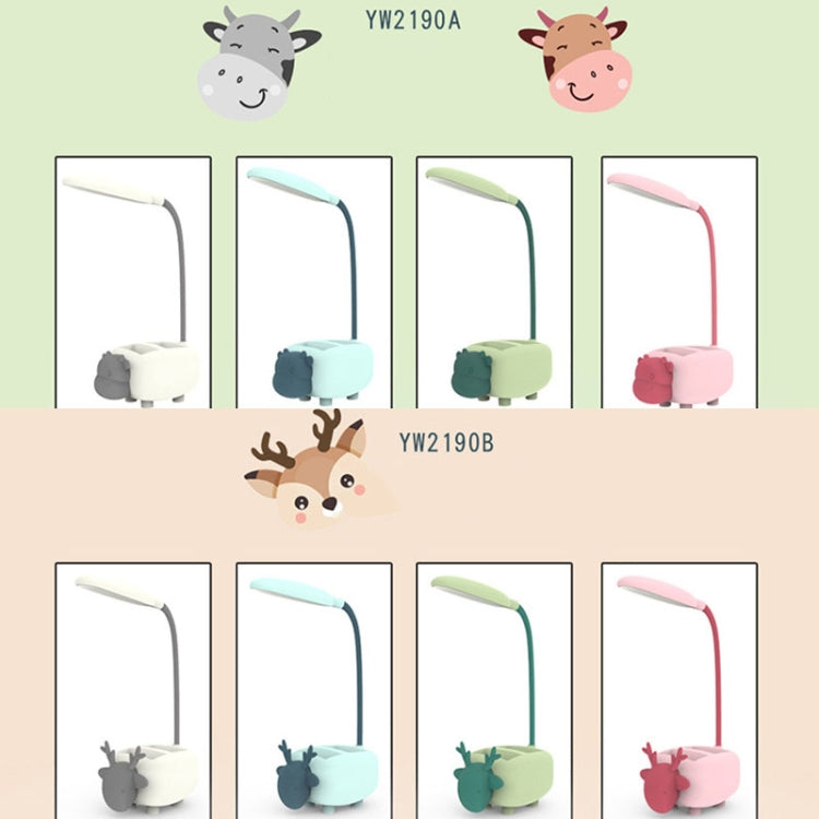 2 PCS Office Study Eye Protection Cute Pet Small Desk Lamp with Pen Holder