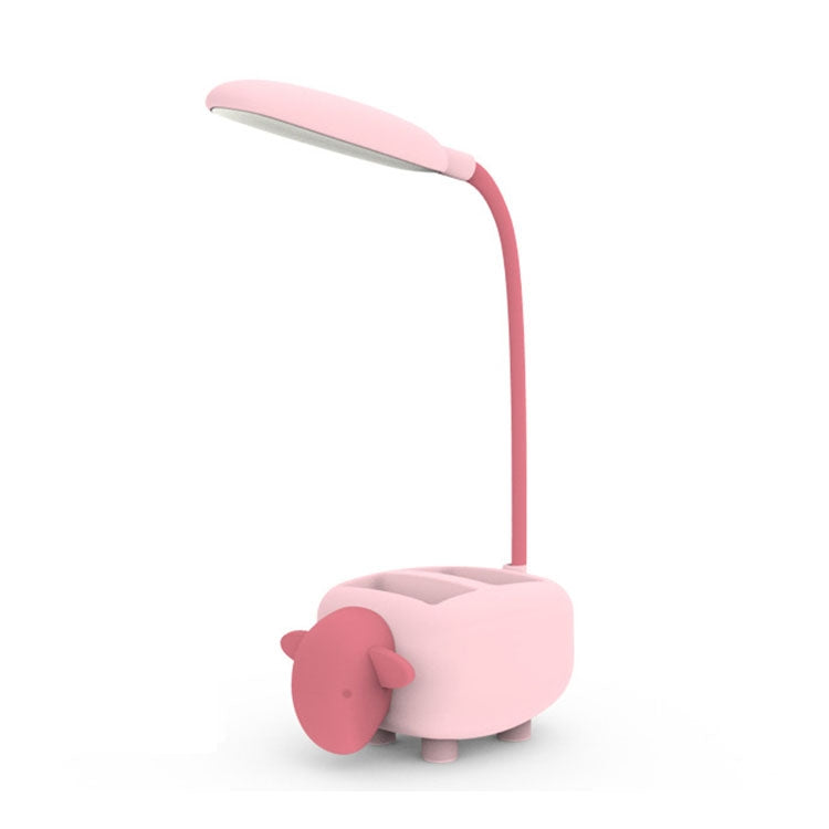 2 PCS Office Study Eye Protection Cute Pet Small Desk Lamp with Pen Holder