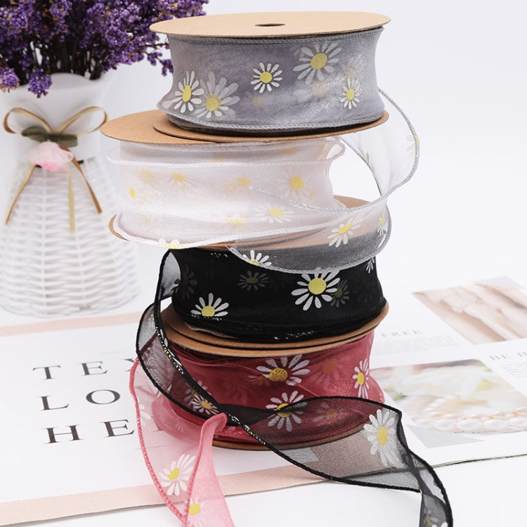 2 PCS Small Daisy Mermaid Ribbon Flower Bouquet Handwriting Snow Yarn Ribbon