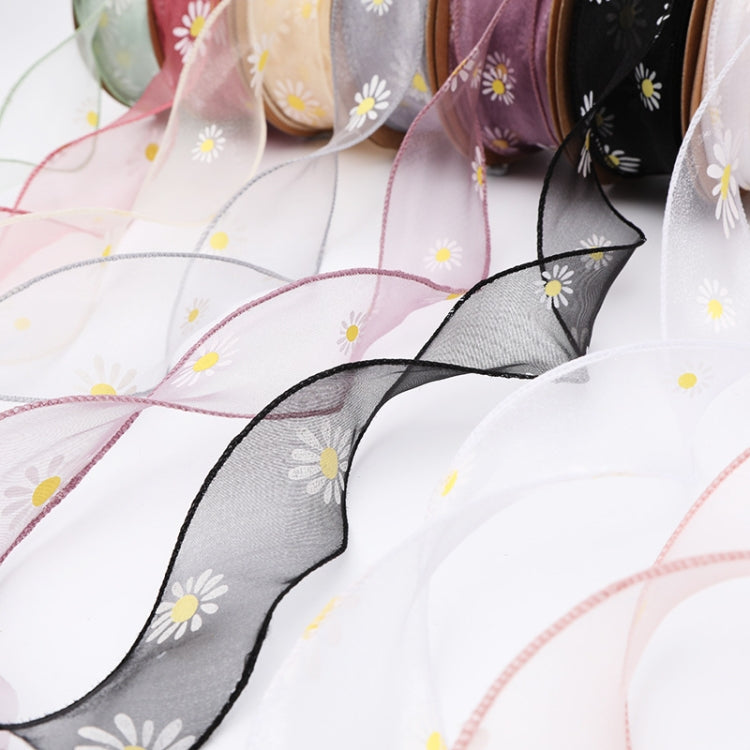 2 PCS Small Daisy Mermaid Ribbon Flower Bouquet Handwriting Snow Yarn Ribbon