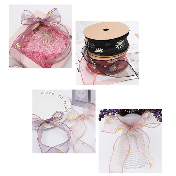 2 PCS Small Daisy Mermaid Ribbon Flower Bouquet Handwriting Snow Yarn Ribbon