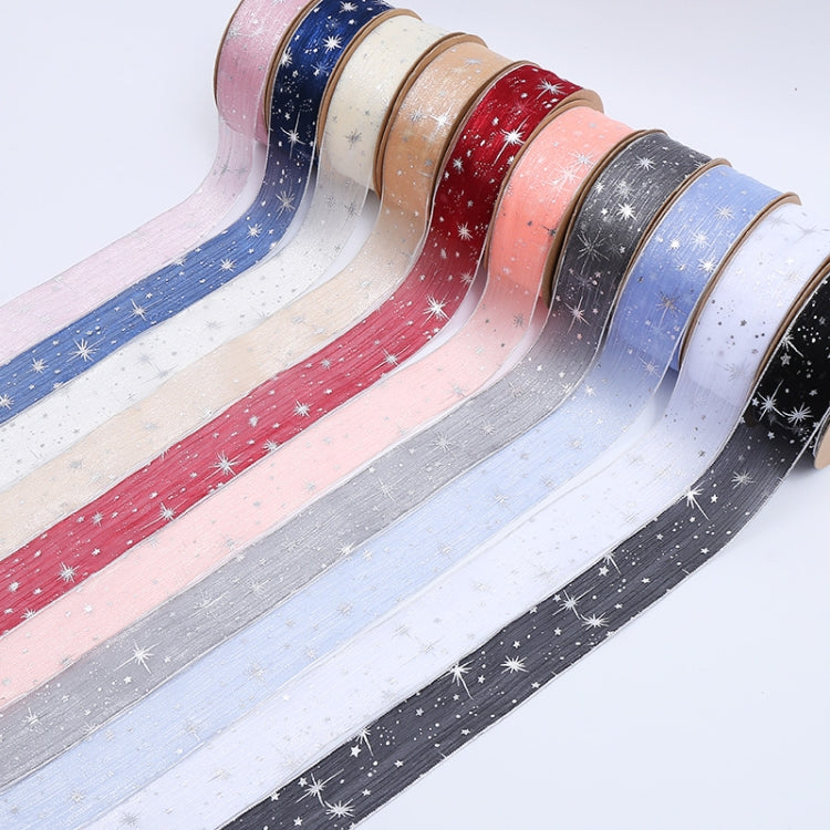 Starry Sky Yarn Ribbon Gift Box Packaging Bow Tie Ribbon, Specification: 2.5CM