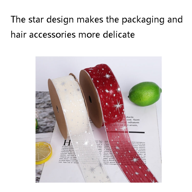 Starry Sky Yarn Ribbon Gift Box Packaging Bow Tie Ribbon, Specification: 2.5CM