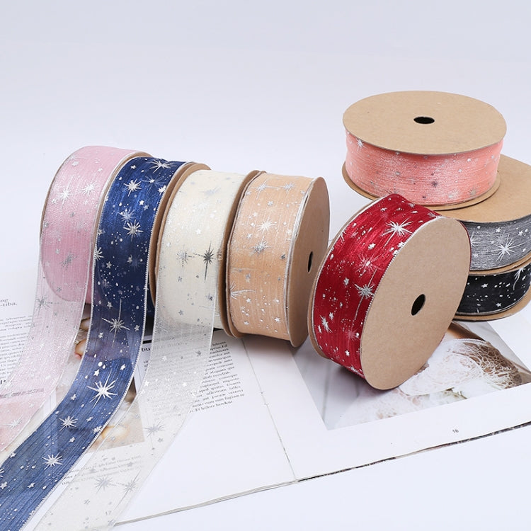 Starry Sky Yarn Ribbon Gift Box Packaging Bow Tie Ribbon, Specification: 4CM