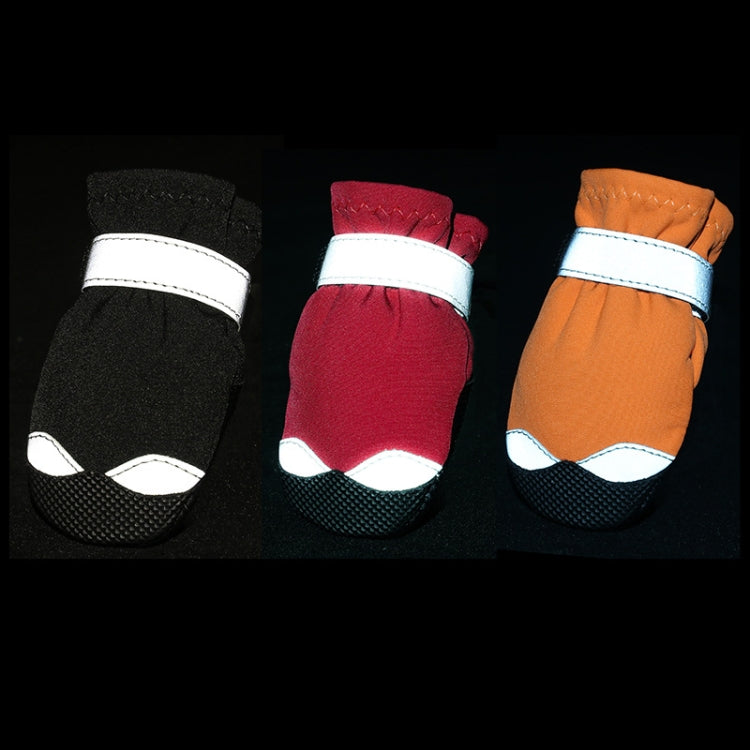 Pet Waterproof Non-Slip Wear-Resistant Snow Boots Four Seasons Dog Shoes, Size: 5(Red)