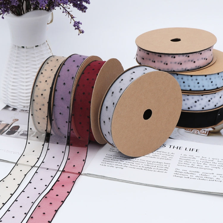 Transparent Snow Dots Yarn Ribbon Gift Box Packaging Material, Specification: 2.5cm