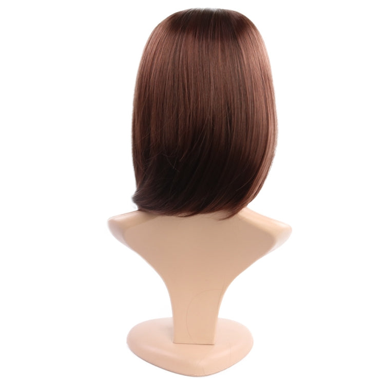 Ladies Short Hair Bobo Head Synthetic Hair Cover, Colour: Dark Brown