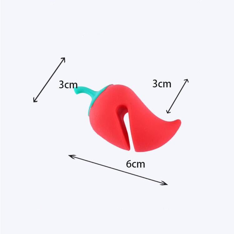 4 PCS Small Pepper Shape Pot Lid Overflow Preventer Silicone Pot Lid Raised Anti Overflow Gadgets