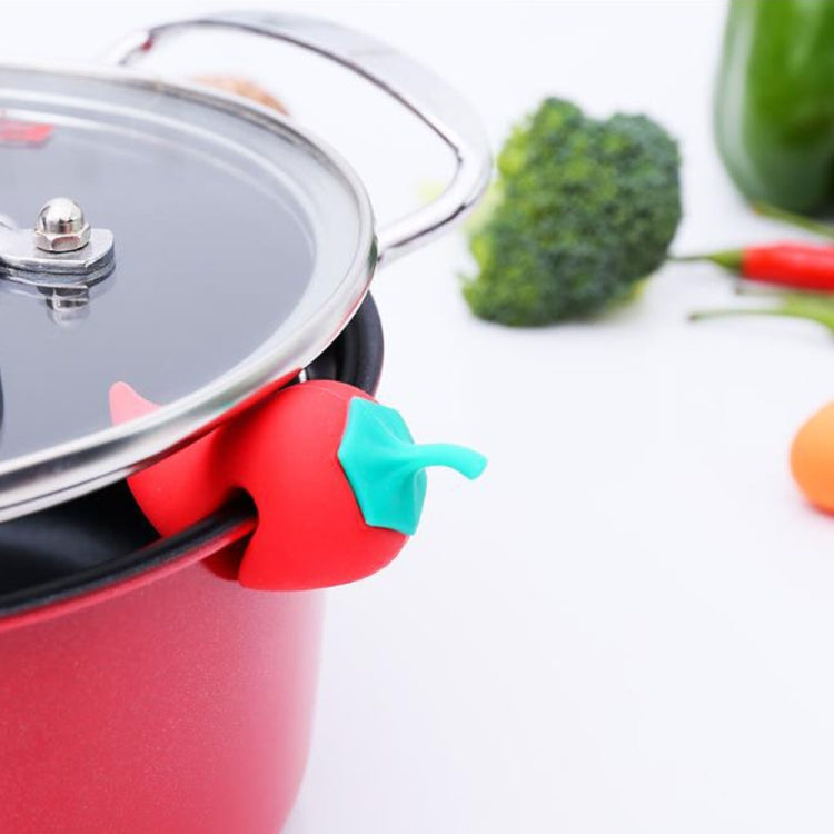 4 PCS Small Pepper Shape Pot Lid Overflow Preventer Silicone Pot Lid Raised Anti Overflow Gadgets