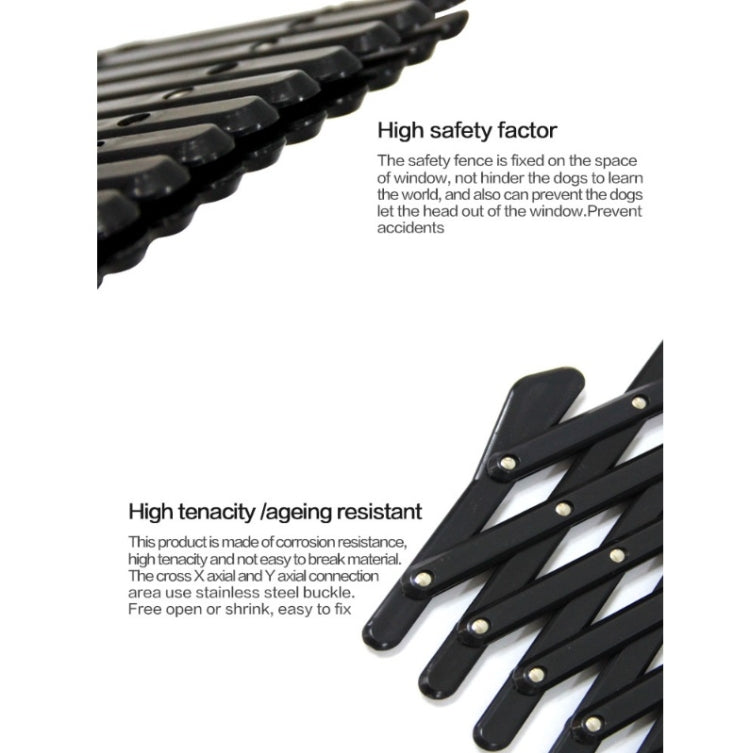 Pet Car Window Protective Fence Car Retractable Protective Fence, Specification: 24x17.7x1.2cm(Black)