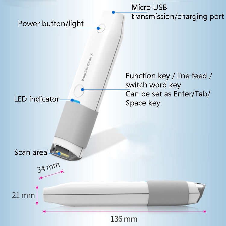 MSE05 Bluetooth Scanner Pen Shorthand Pen Translation Pen Portable Scanner Text Scan Entry Pen