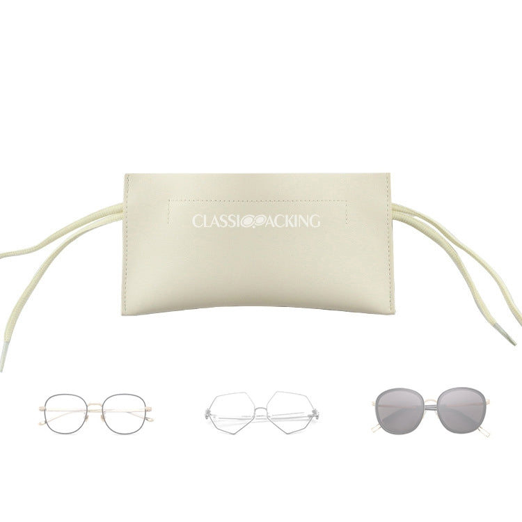 2 PCS Double-Layer Retractable Soft Bag Waterproof Glasses Bag Portable PU Glasses Storage Bag