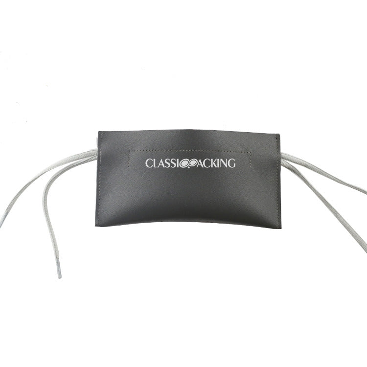 2 PCS Double-Layer Retractable Soft Bag Waterproof Glasses Bag Portable PU Glasses Storage Bag