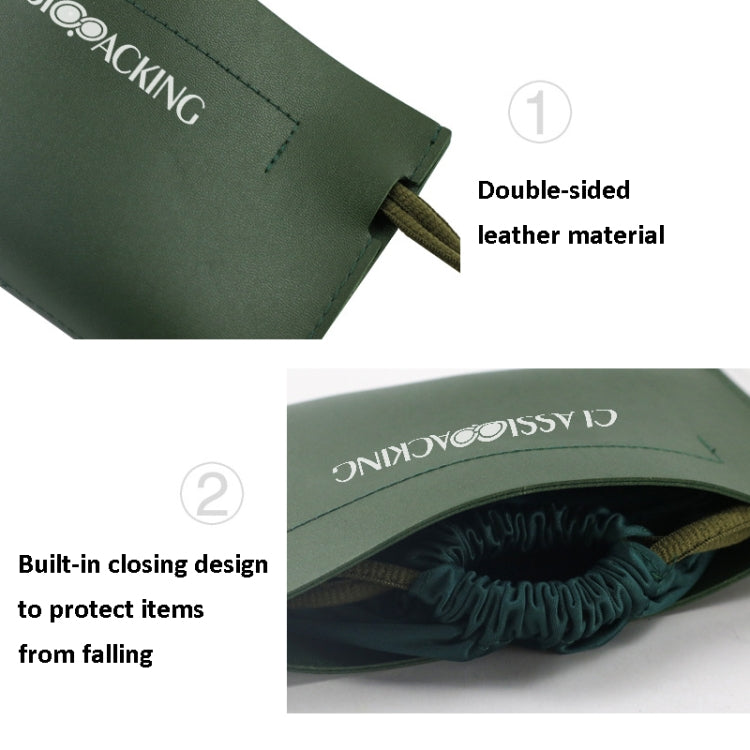 2 PCS Double-Layer Retractable Soft Bag Waterproof Glasses Bag Portable PU Glasses Storage Bag