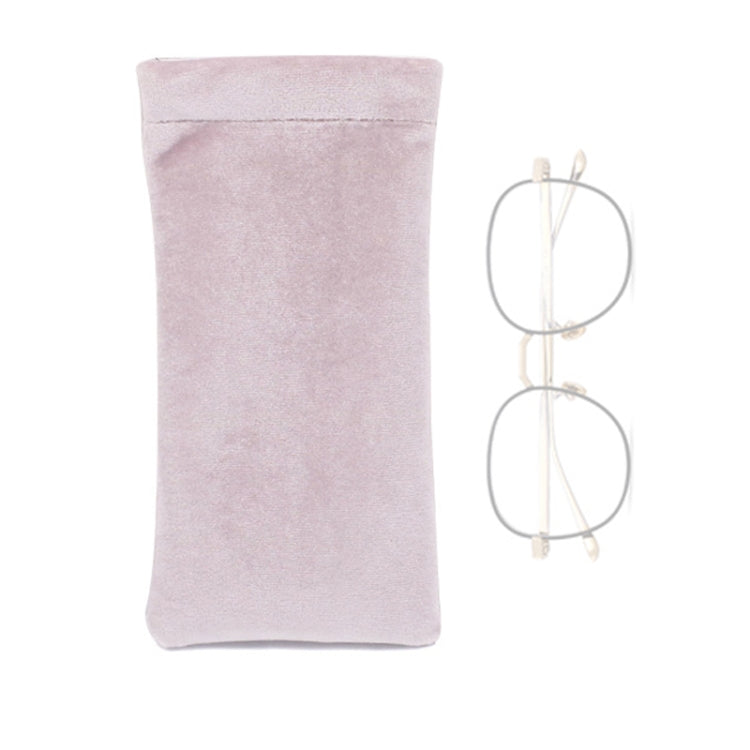 3 PCS Pure Color Waterproof Flannel Myopia Presbyopic Glasses Bag Big Frame Storage Sunglasses Bag(Pink)