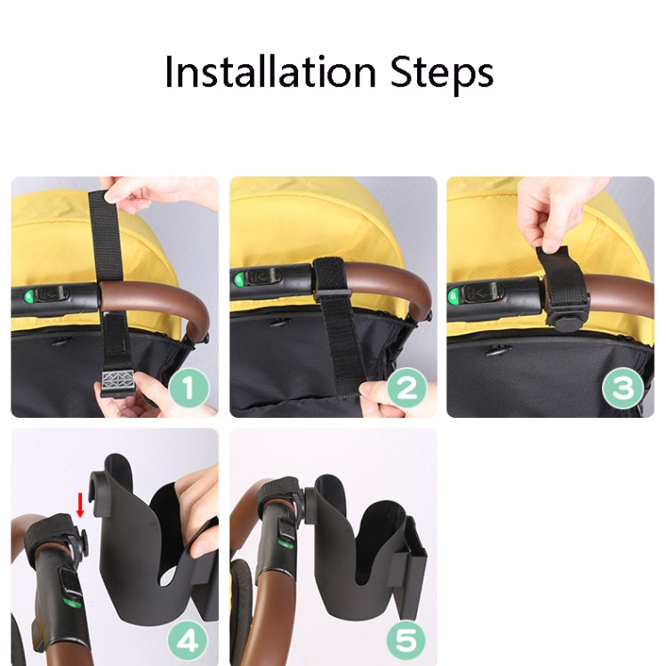 Baby Stroller Universal Cup Holder Mobile Phone Milk Bottle Water Cup Holder(Black J4076)
