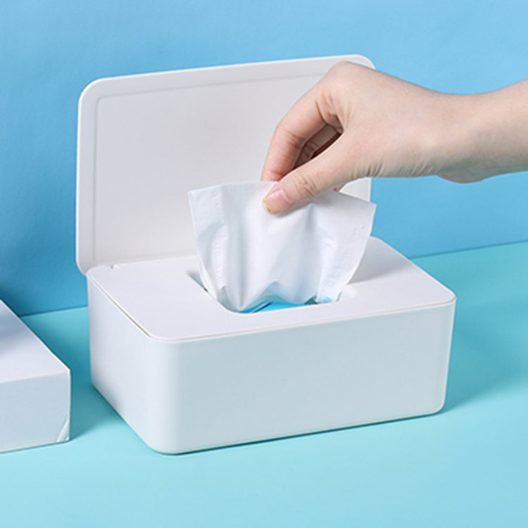 2 PCS Household Disposable Mask Storage Box Dustproof Sealed Wet Tissue Box, Colour:  Regular Type (Pure White Box)