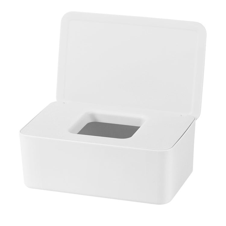 2 PCS Household Disposable Mask Storage Box Dustproof Sealed Wet Tissue Box, Colour:  Regular Type (Pure White Box)