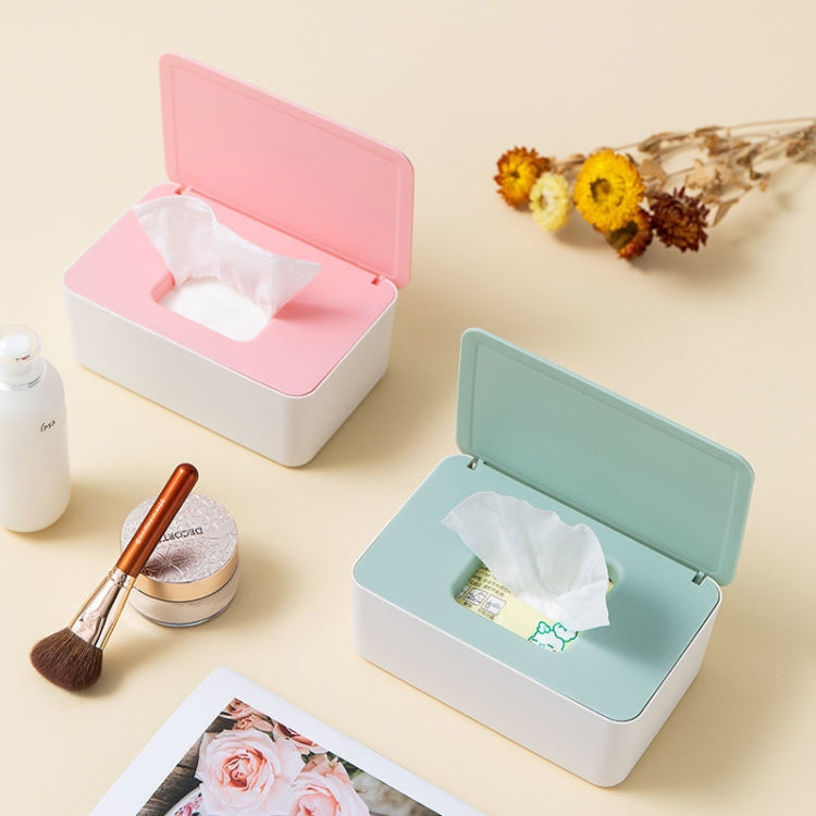 2 PCS Household Disposable Mask Storage Box Dustproof Sealed Wet Tissue Box, Colour:  Regular Type (Pure White Box)