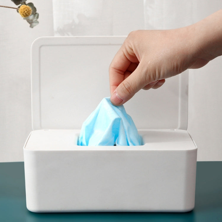 2 PCS Household Disposable Mask Storage Box Dustproof Sealed Wet Tissue Box, Colour:  Regular Type (Pure White Box)