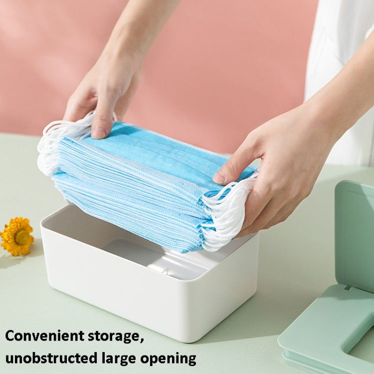 2 PCS Household Disposable Mask Storage Box Dustproof Sealed Wet Tissue Box, Colour:  Regular Type (Pure White Box)