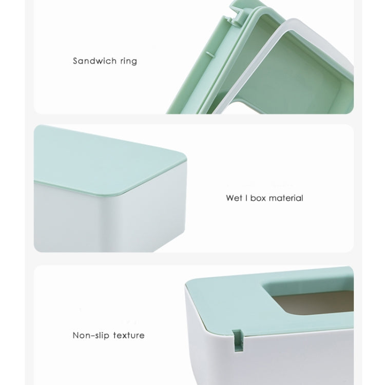2 PCS Household Disposable Mask Storage Box Dustproof Sealed Wet Tissue Box, Colour:  Regular Type (Pure White Box)