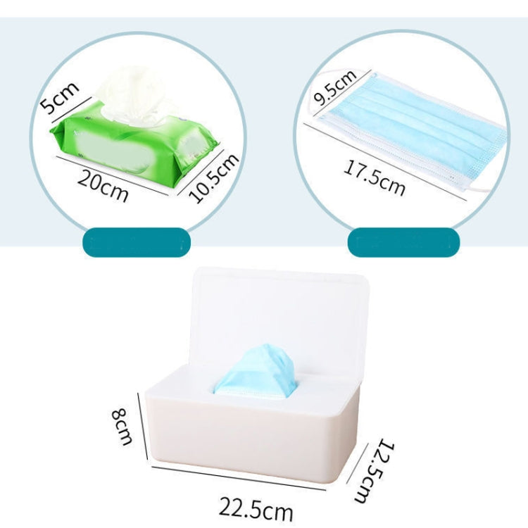 2 PCS Household Disposable Mask Storage Box Dustproof Sealed Wet Tissue Box, Colour: Large (Pink Lid Box)
