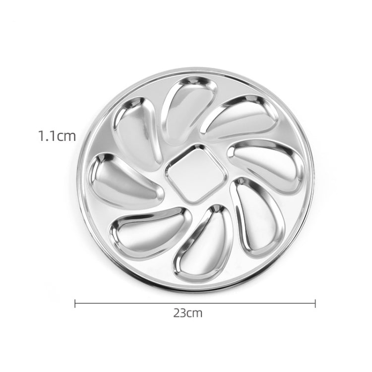 2 PCS Stainless Steel Oyster Plate Western Restaurant Kitchen Tableware Round Seafood Oyster Plate