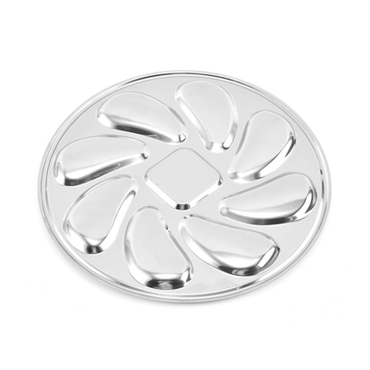 2 PCS Stainless Steel Oyster Plate Western Restaurant Kitchen Tableware Round Seafood Oyster Plate