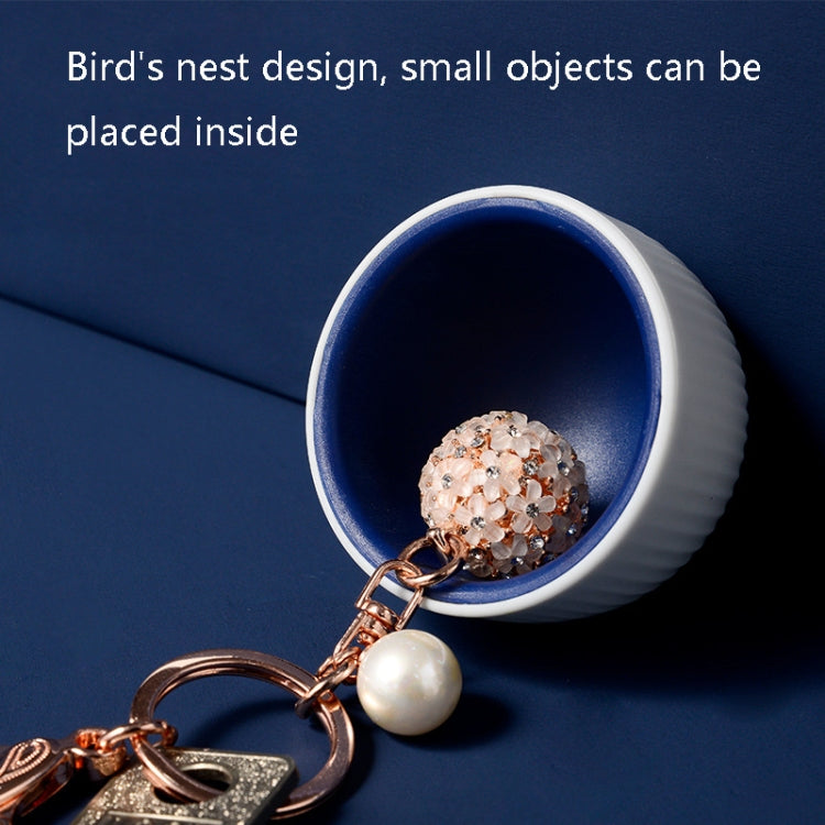 2 PCS Bird Nest Strong Sticky Hook Dormitory Cute Key Holder(Four-color Suit)