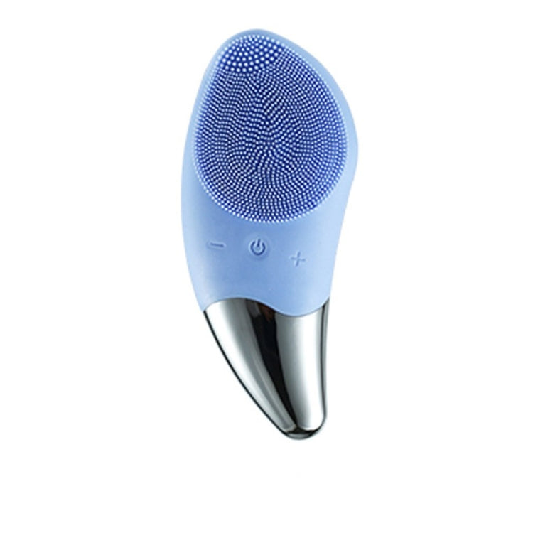 Ultrasonic Vibration Facial Cleansing Apparatus Multifunctional Electric Facial Washing Brush, Colour: Blue (With Cold Compress Function)