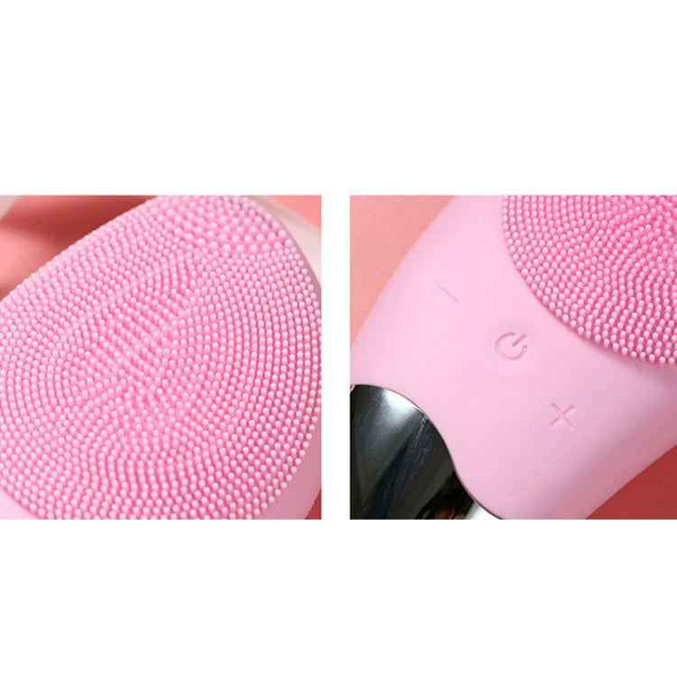 Ultrasonic Vibration Facial Cleansing Apparatus Multifunctional Electric Facial Washing Brush, Colour: Blue (With Cold Compress Function)