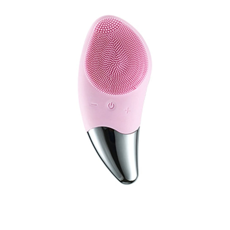 Ultrasonic Vibration Facial Cleansing Apparatus Multifunctional Electric Facial Washing Brush, Colour: Pink (With Cold Compress Function)