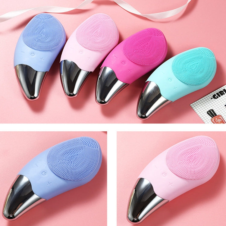 Ultrasonic Vibration Facial Cleansing Apparatus Multifunctional Electric Facial Washing Brush, Colour: Pink (With Cold Compress Function)