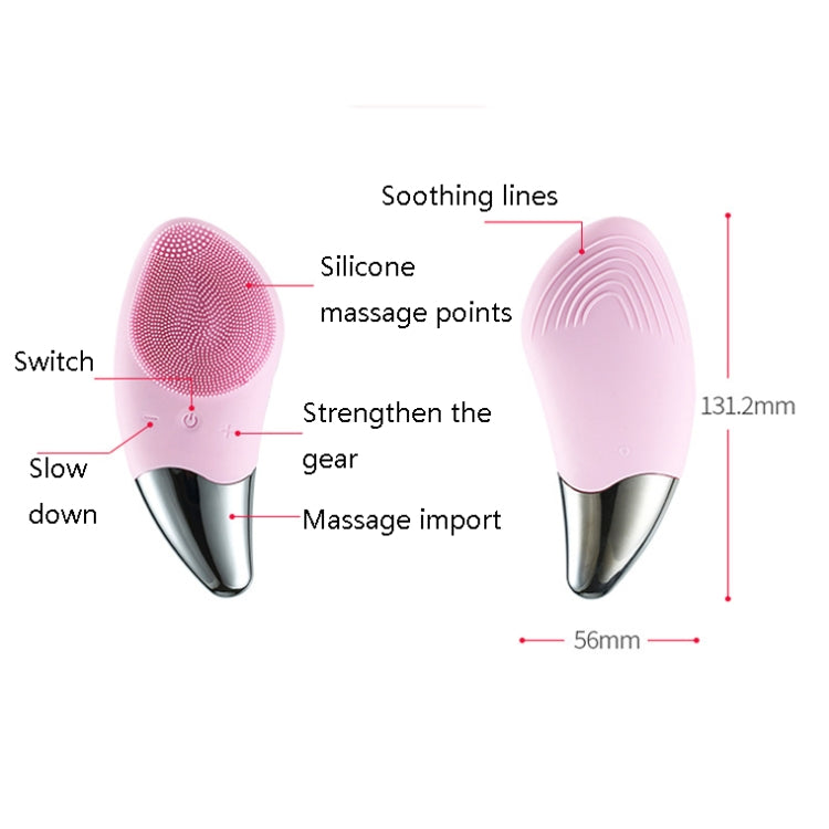 Ultrasonic Vibration Facial Cleansing Apparatus Multifunctional Electric Facial Washing Brush, Colour: Pink (With Cold Compress Function)