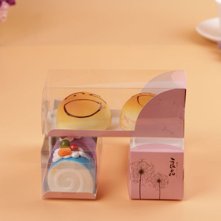 50 Pieces Cake Roll Transparent Rectangular Box Cake Baking Packaging Box