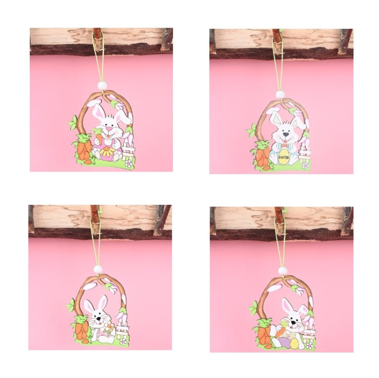 Easter Wooden Pendants Festive Atmosphere Decorative Items