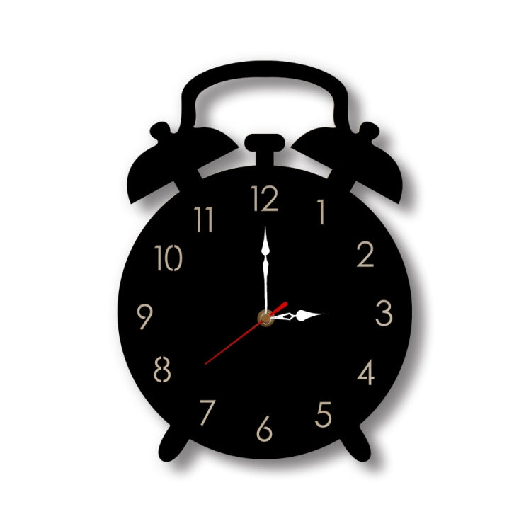 Home Decoration Children Alarm Clock Acrylic Creative Wall Clock(C Black)