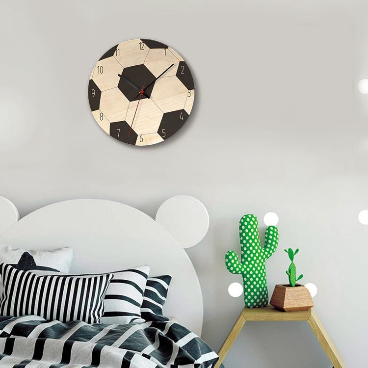 Simple Home Printing And Painting Creative Wall Clock Living Room Bedroom Ball Wooden Decorative Clock APC027a