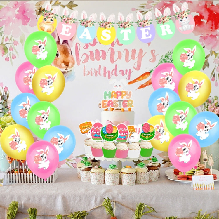 Easter Party Decoration Sequined Balloon Cake Flag Set, Size: Balloon Pull Flag Cake Insert