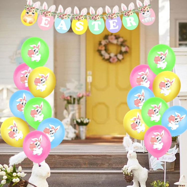 Easter Party Decoration Sequined Balloon Cake Flag Set, Size: Balloon Pull Flag Cake Insert