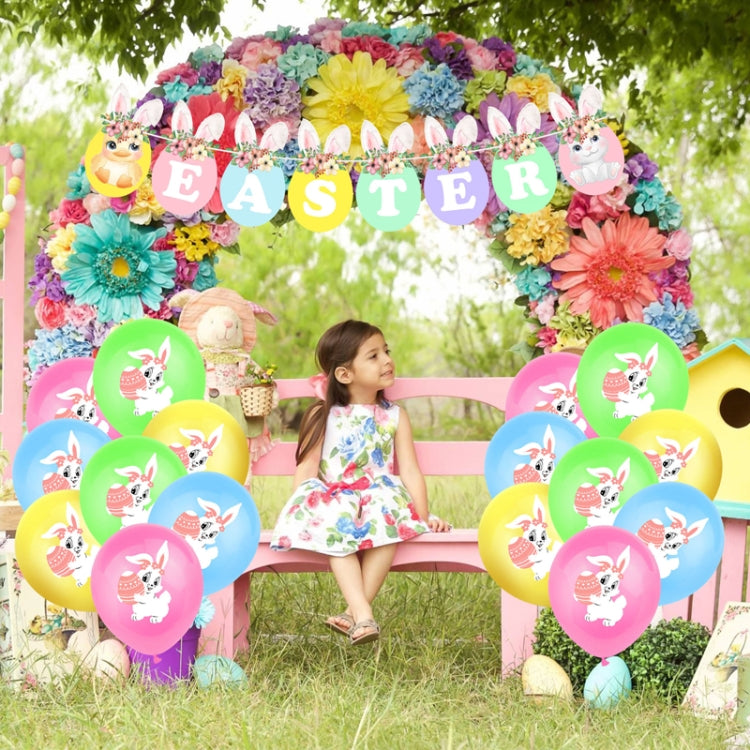 Easter Party Decoration Sequined Balloon Cake Flag Set, Size: Balloon Pull Flag Cake Insert