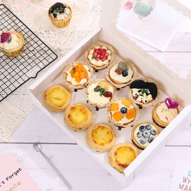 10 Pieces Open Window Flip Soft Box Baking Muffin Cup Packaging Box(Cowhide)