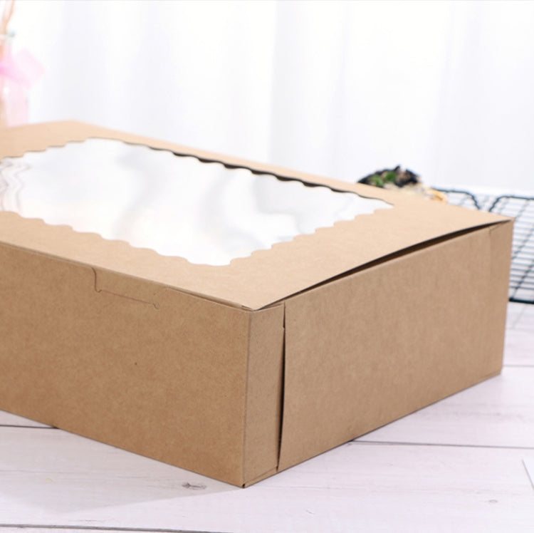10 Pieces Open Window Flip Soft Box Baking Muffin Cup Packaging Box(Cowhide)