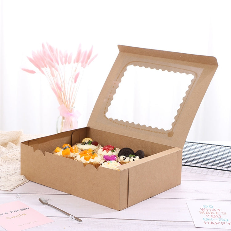 10 Pieces Open Window Flip Soft Box Baking Muffin Cup Packaging Box(Cowhide)