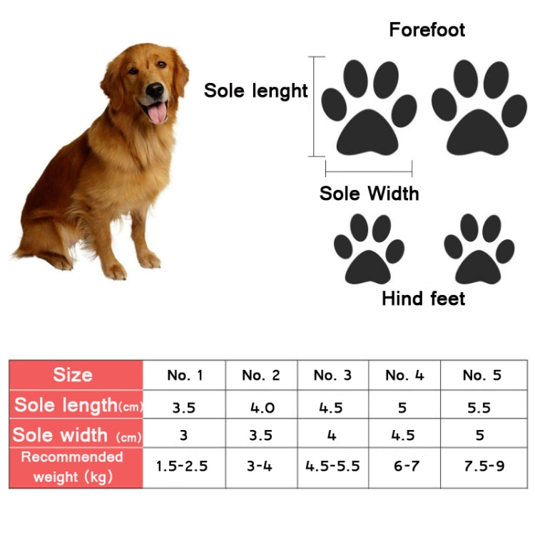 4 PCS/Set Pet AutumnWinter Thicken Cotton Shoes Dog Warm And Non-Slip Shoes, Size: No. 1