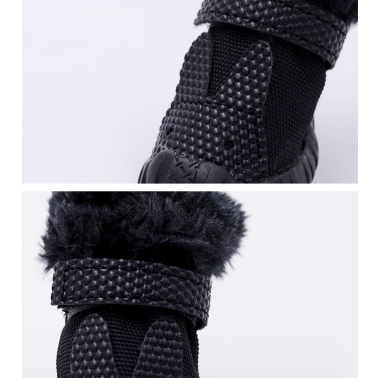 4 PCS/Set Pet AutumnWinter Thicken Cotton Shoes Dog Warm And Non-Slip Shoes, Size: No. 3